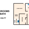Floor plan: 2x1 D - 60% AMI