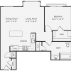 Floor plan: 1 Bedroom, 1 Bathroom A5