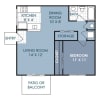 Floor plan: 1 Bedroom 1 Bathroom