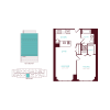 Floor plan: 1 Bedroom 1 Bath J