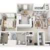 Floor plan: One Bedroom A1D
