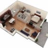 Floor plan: 1 BR Designer Courtyard