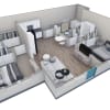 Floor plan: 2 BR 2 Bath Horizon Courtyard