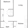 Floor plan: 1 Bedroom 1 Bathroom C1-D ANSI