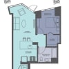 Floor plan: 1 Bedroom 01-Tower/Terrace