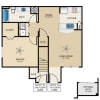 Floor plan: 1 Bed, 1 Bath C