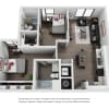 Floor plan: 2BR/2BA - The Pioneer