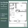 Floor plan: One Bed One Bath UP
