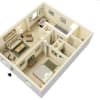 Floor plan: 1 Bedroom, 1 Bathroom