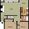 Floor plan: Two Bedroom One Bath