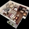 Floor plan: 2x2 B1G