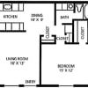 Floor plan: 1 bed/1 bath   Honeysuckle
