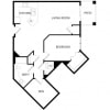 Floor plan: 1x1 C with Den