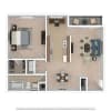 Floor plan: 1 Bed Foxrun - with W/D
