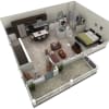 Floor plan: 1 BR Grand Overlook