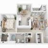 Floor plan: One Bedroom A1B