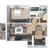 Floor plan: 1 Bedroom 1 Bath