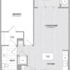 Floor plan: 1 BED 1 BATH - 743