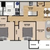 Floor plan: 2bd 2bth
