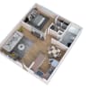Floor plan: 1 Bedroom 1 Bath