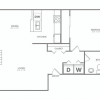 Floor plan: One Bedroom (660 SF) Renovated