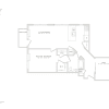 Floor plan: Home of the Month! Indoor-Outdoor Living: 1-Bedroom + Den with Private Terrace