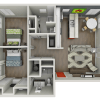 Floor plan: 2 Bedroom 2 Bath