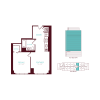 Floor plan: 1 Bedroom 1 Bath  N