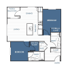 Floor plan: 2 Bedroom 2 Bathroom Apartment 22A - 22L