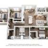 Floor plan: Three-Bedroom 3A