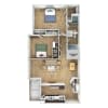 Floor plan: Two Bedroom, Two Bath (Large)