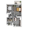 Floor plan: 2 Bedroom 1 Bath A
