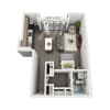 Floor plan: Studio with Balcony A2