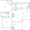 Floor plan: Two Bedroom Two Bath (1058 SF)