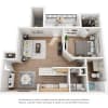 Floor plan: One Bedroom, One Bathroom