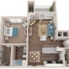 Floor plan: 1 Bed 1 Bath