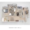 Floor plan: 1 Bedroom Den 