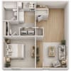 Floor plan: 1 Bedroom Gardens II