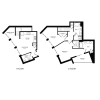 Floor plan: 2BR/2BA Townhouse 1137 SF TB2A