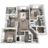 Floor plan: 2 Bedroom 2 Bath 1139 sqft (B2)