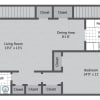 Floor plan: 1BR/1BA