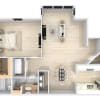 Floor plan: 2 Bed x 2 Bath Gold Renovated
