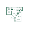 Floor plan: 2 Bd/2 Ba (A w/FV)