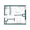 Floor plan: 1 Bed/1 Bath-B3B
