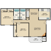 Floor plan: 2 Bed 2 Bath
