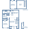 Floor plan: 2BR 2BA 1444 sqft Townhouse