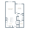 Floor plan: 1 Bed, 1 Bath A