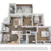 Floor plan: 2+Den Mahogany Finish