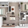 Floor plan: 2 Bed 1 Bath Apartment