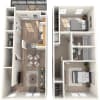 Floor plan: Two Bedroom Townhome